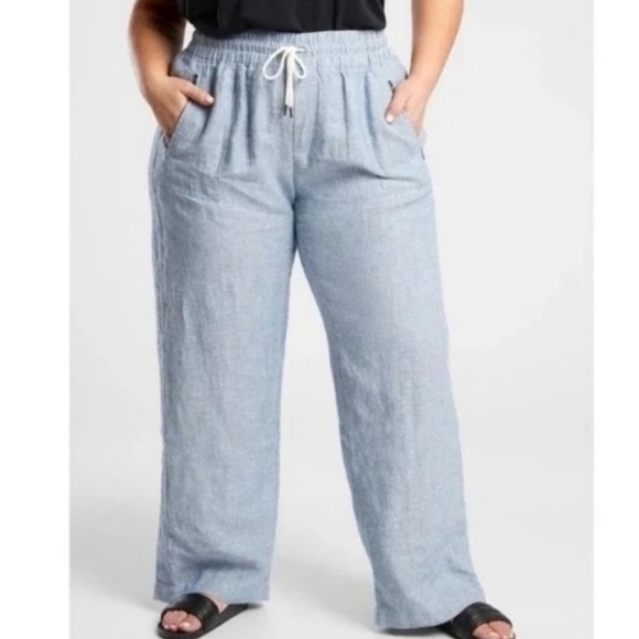 Athleta Cabo Wide Leg 100% Linen Pant, Women's Size 26 - Picture 1 of 7
